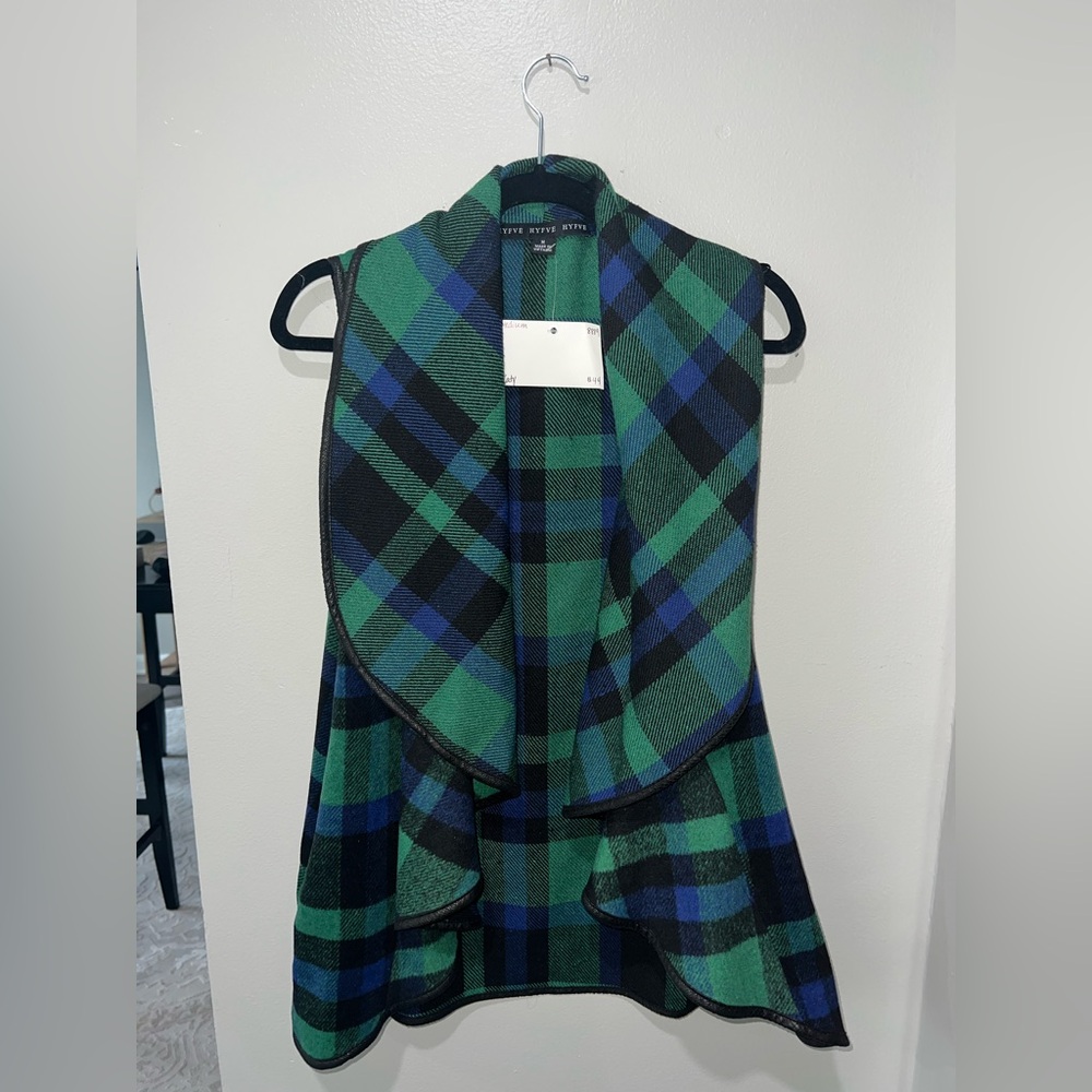 HYFVE Green and Blue Plaid Cape